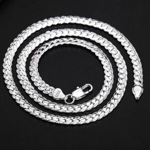 925 Sterling Silver Necklace 22" Unisex Fashion Jewelry Silver New